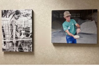 canvases of student photographs 